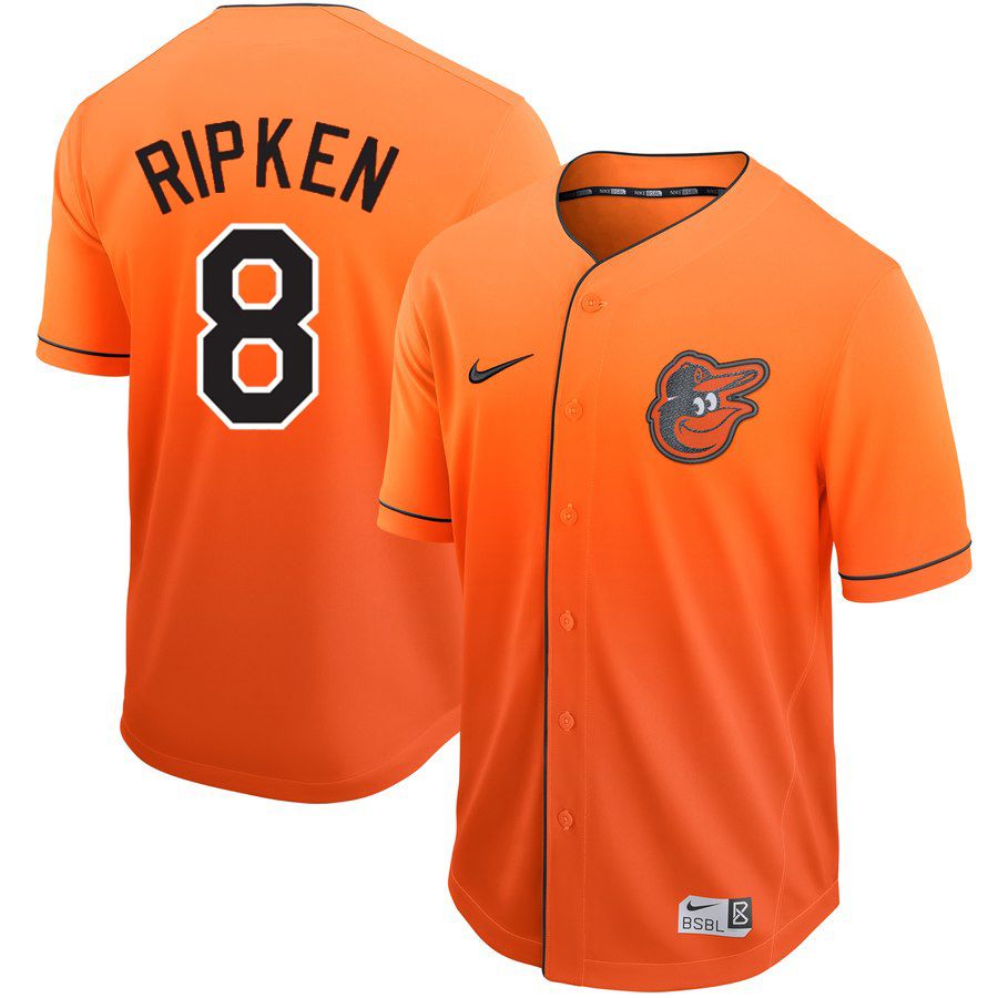 Men Baltimore Orioles #8 Ripken Orange Nike Fade MLB Jersey->baltimore orioles->MLB Jersey